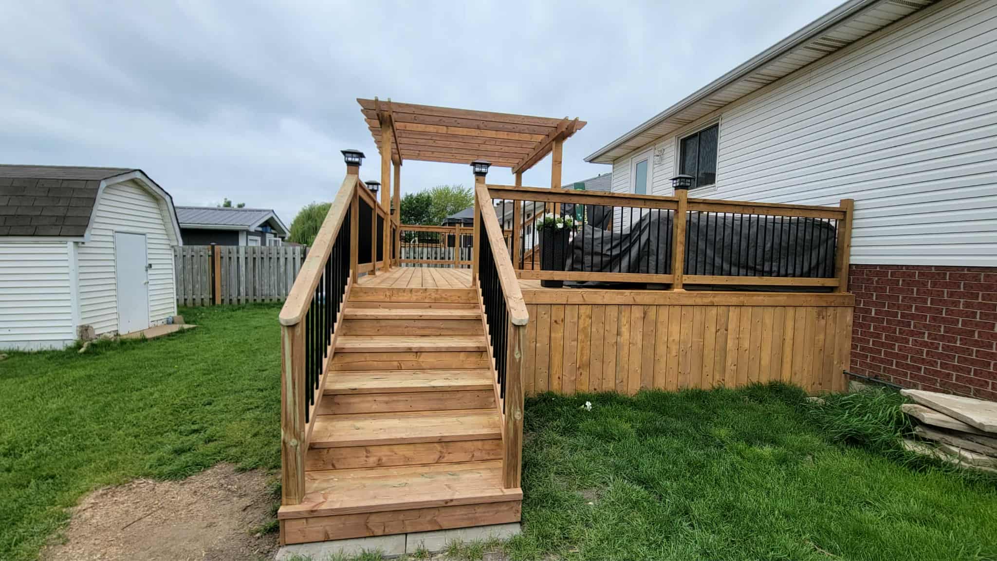 View of a custom deck project.